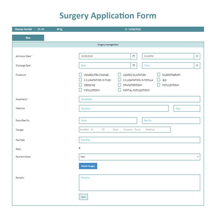 Surgery Application Form